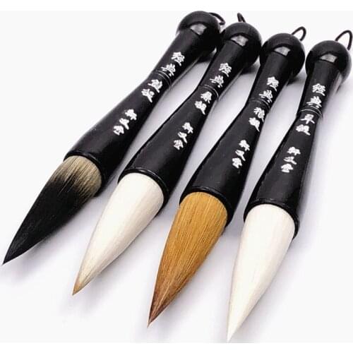 Chinese Traditional Calligraphy Pen Brush Painting Large Regular Script Practice Weasel Woolen Hopper-shaped Writing Brush