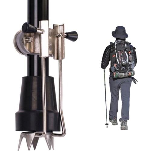 Stainless steel trekking pole crampons Outdoor ice and snow non-slip cane high-intensity grip travel mountain climbing crampons