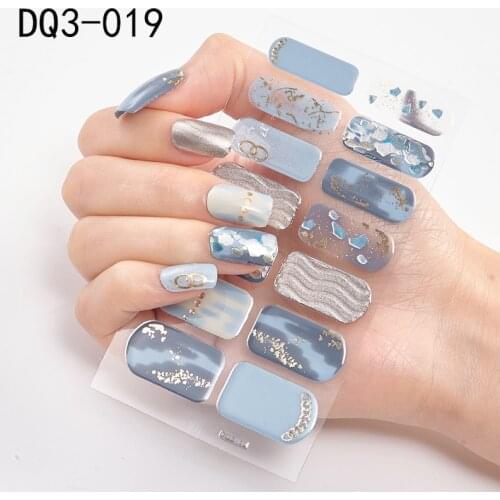 Lamemoria 1pc 3D Nail Slider Beauty Nail Stickers Shining Wave Line Decals Adhesive Manicure Tips Salon Nail Art Decorations