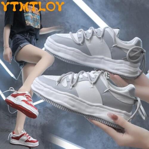 Little White Sports Shoes Womens Shoes Summer 2021 New Breathable Ins Wild Board Shoes Thick Bottom Casual Daddy Dissolving Sho