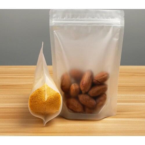 50 Pcs Matte Clear Stand Up Zip lock Pouches,Matte Transparent Standing Zip lock Bags,Food Storage Bags,Width 16 cm to 26 cm
