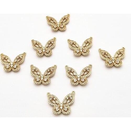 New arrival! 19x23mm 20pcs Cubic Zirconia Butterfly Charm for Ear DIY Making parts,Jewelry Accessories Findings & Component