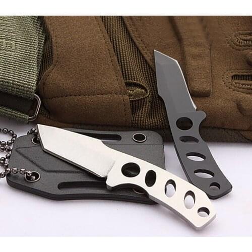 New mini necklace knife Free shipping outdoor survival knife stainless steel portable self defense fruit knife