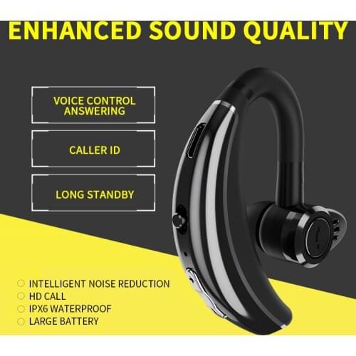 Unilateral Hanging Ear Business Wireless Bluetooth Headphone With Microphone Stereo Headset with Active Noise Reduction Earphone