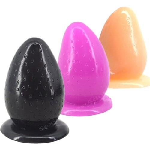 Huge Anal Plug With Suction Cup Strawberry Big Anus Balls Dildo Gay Butt Plug Massager Adult Stopper Sex Toys Erotic Products