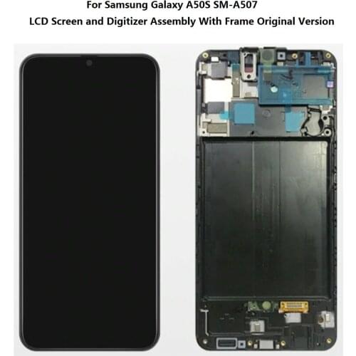 OEM Original For Samsung Galaxy A50S SM-A507 LCD Screen and Digitizer Touch Screen Assembly With FrameBlack