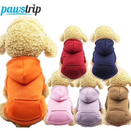 Pawstrip XS-2XL Pet Dog Hoodie Coat Soft Fleece Warm Puppy Clothes Dog Sweatshirt Winter Dog Clothes For Small Dogs Pet Shop