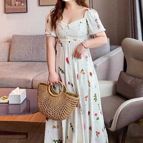 Dress short sleeve summer size womens long Fairy Dress plus size dress vestidos Cascading Ruffle Straight vintage