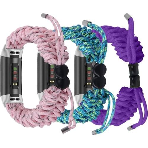 Essidi Customized Braided Umbrella Rope Band For Fitbit Charge 4 3 2 Watch Bracelet Strap For Fitbit Charge 3 4 se Wrist Correa