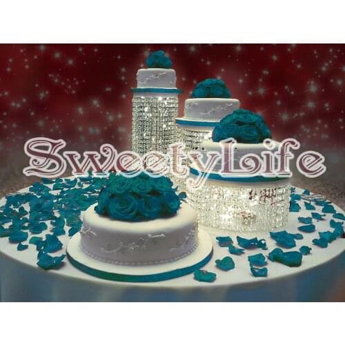 3pcs/set 9.8" Diameter Cake holder combination Birthday Home Decoration Crystal transparent acrylic cake stand