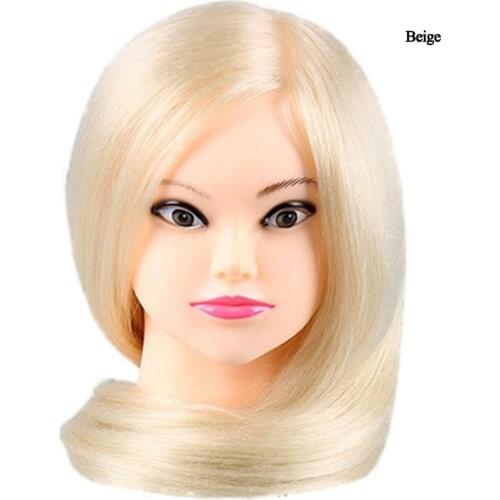 Hairstyle Training Doll Head Cosmetology Head Mannquin Head With Long Straight Synthetic Hair In Manikin Head