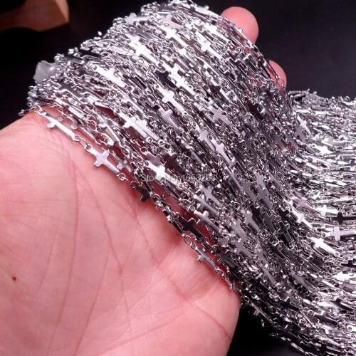Wholesale 10 Meters /bag Stainless Steel Fashion Strong Cross Link Chain Jewelry Finding /Marking Chain DIY