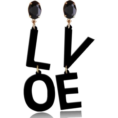 Sehuoran Brinco Brincos Originality Trendy Love Letter Resin Engraving Drop Earrings For Women Elegant Design Jewelry Wholesale