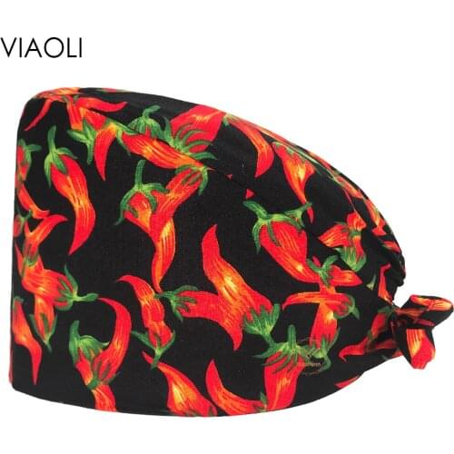 Multicolor unisex 100% cotton Tieback nurse nursing Pet clinic scrubs Beautician hats Dentist hospital caps Surgical medical hat