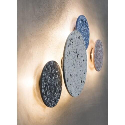 Postmodern Terrazzo LED Wall Lamp Color Marble Wall ligth For Bedroom Bedside Lamp Stair Aisle Living Room Background Wall Round