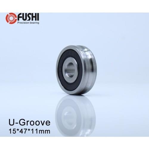 Outer Ring With U-groove Bearing 15*47*11 mm 1PC Wire Cable Pulley Bearing Walking Heavy Pulley Crane U Groove Wheel Bearings