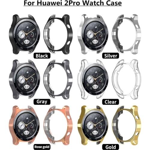 New Style Plating TPU Shock Resistant Case for HUAWEI WATCH 2Pro Cover Soft Silicone Frame Bumper Accessories Watch Protector