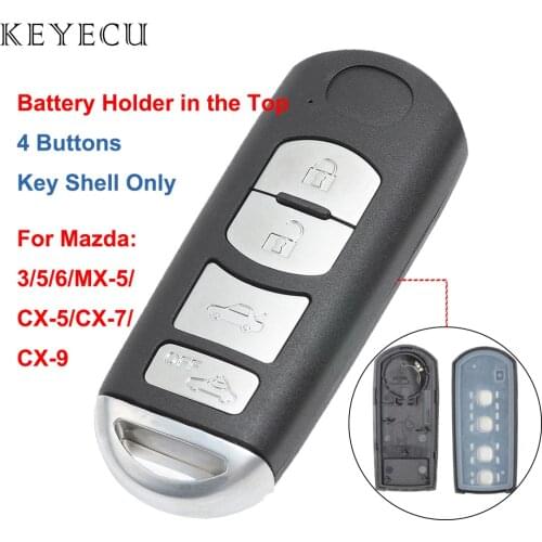 Keyecu Replacement Remote Key Shell Case Cover 4 Buttons for Mazda 3 6 MX-5 Miata CX-7 CX-9, Car Key Shell Only
