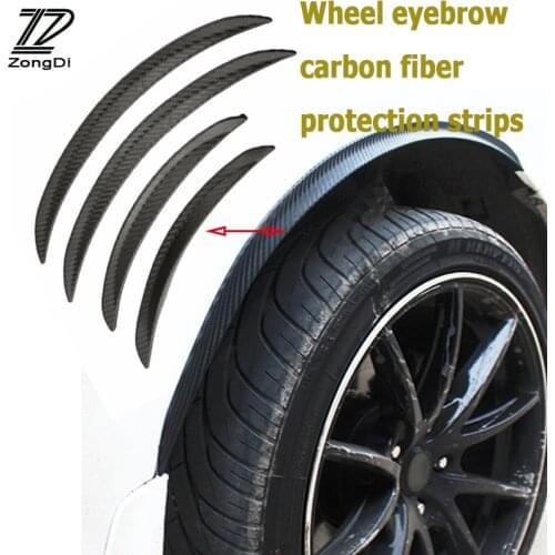 ZD 2Pc For Mercedes W203 W211 W204 W210 Benz BMW F10 E34 E30 F20 X5 E70 Car Carbon Fender Wheel Edge Eyebow Stickers Strip Crash