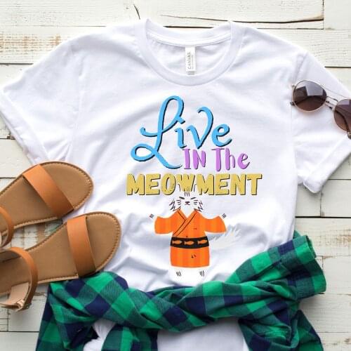 Women T-shirt Cat Meditationn Print Harajuku Top Casual Ladies Basic O-collar Short Sleeved Women T-shirt Girl,Drop Ship