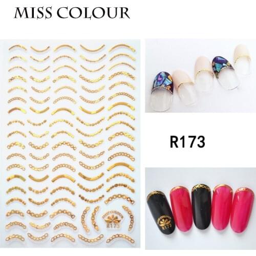 1Set Gold 3D Nail Art Stickers Decals Patch Metallic Flowers Designs Stickers For Nails Art Decoration Tips Salon Accessory Tool