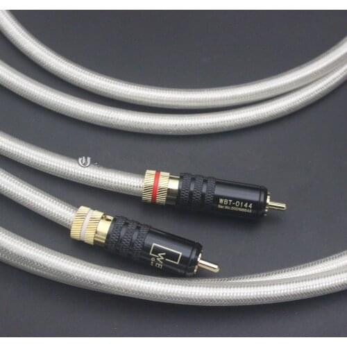 1 Pair GB Qonduit QED RCA 5N Silver Plated Interconnect Cable gold rca plug CD AMP HiFi audio line audio cable