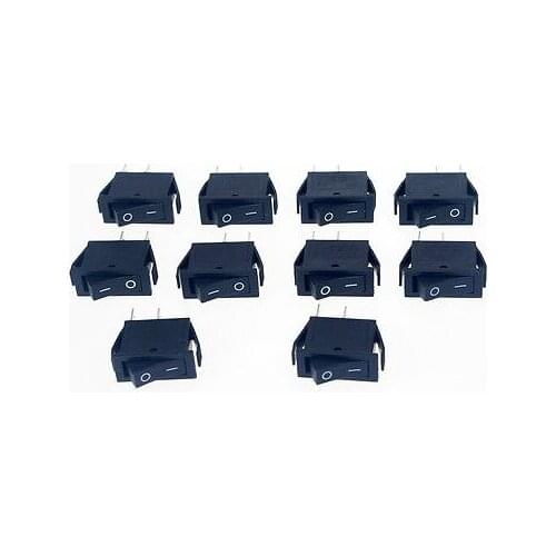 10) AC 15A /250V 20A /125V 2 Pin On-Off SPST Boat Rocker Switch Black