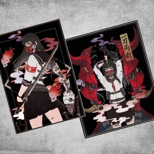 2PCS Car Styling Decals Laptop Case Guitar Sticker for Anime Mechanical Function Machine Beauty Rock Girl Warrior