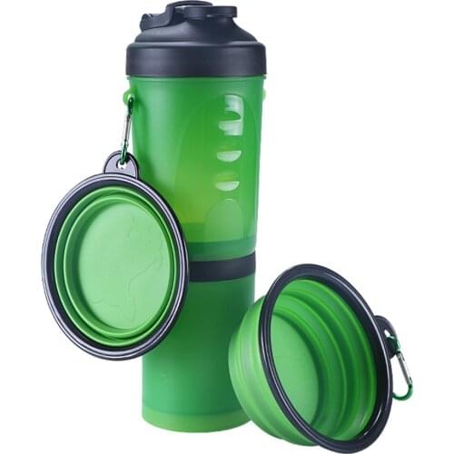 2 In 1 Pet Feeder Dog Water Bottle Collapsible Dog Food Grade Bowl Travel Outdoor Food Water Drinking Fountain For Cats And Dogs