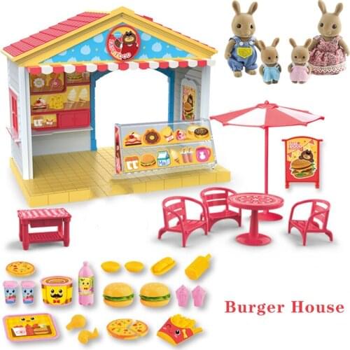 2020 New Rabbit Family Ice Cream House Takeaway Shop Ice Cream Dessert Simulation Play House Toy