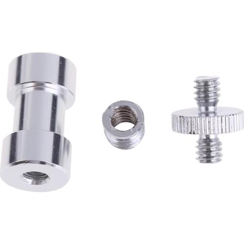 3 in 1 Iron Alloy 1/4 3/8 3/8 inch Tripod Screw to Flash Mount Holder Camera Adapter Cam Accessories