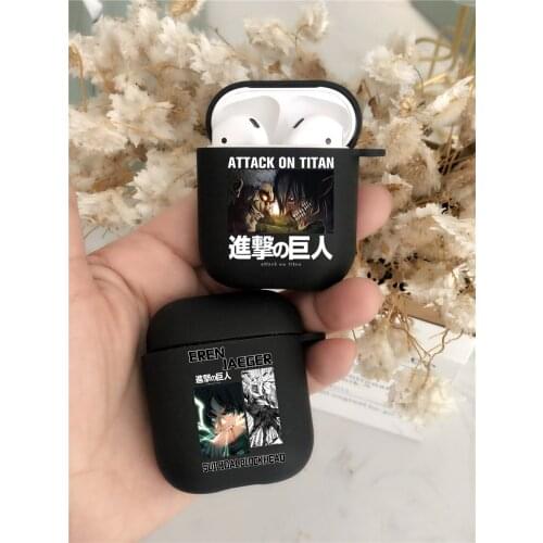 Attacking Giant TPU soft silicone Airpod Case For Airpods 2 Airpods1 Airpods pro 3 TPU Fundas Japan Anime black Phone cover