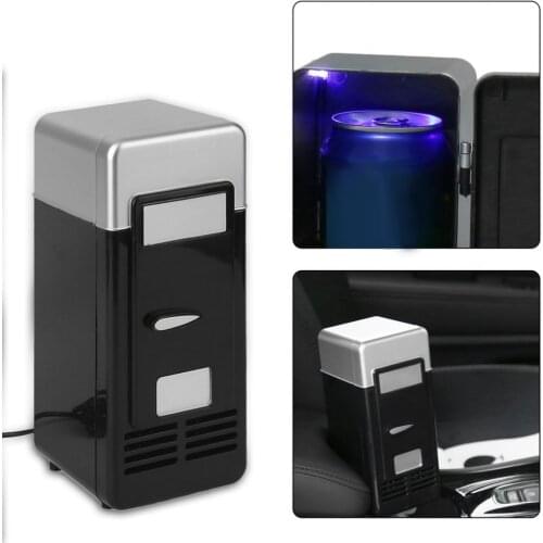 2017 New Black ABS 5V 10W USB 19.4*9*9cm Car Mini Fridge Car Portable Drink Cooler Boat Travel Cosmetic Fridge High Quality