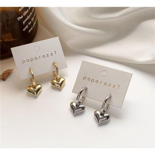 BLIJERY Korean Minimalist Gold Silver Color Heart Metal Circle Earring High Quality Samll Hoop Earrings for Women Jewelry Gift