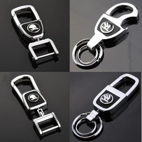 Car Alloy Keychain Pendant for Skoda Octavia Kodiaq Superb Yeti A7 Tour RS Rapid Kodiak Fabia Auto Key Chain Holder Accessories