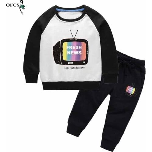 Children Fall Clothes Baby Boys Cartoon Tracksuit Sets Cute Fashion Sweatsets + pants 2pcs For Baby Toddler Kids Snow 2-12T Suit