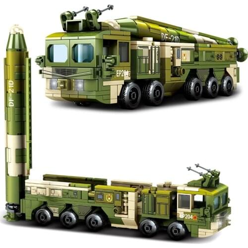 Military War Weapon DF-21 Anti-ship Ballistic Missile Model Bricks Building Blocks Toys for Children Boys Kids Gifts 406Pcs