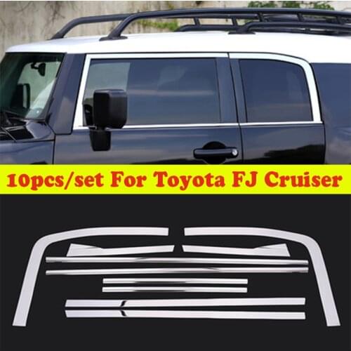 For Toyota FJ Cruiser 2007-2014 Silver Stainless Steel Bottom window frame sill Trim
