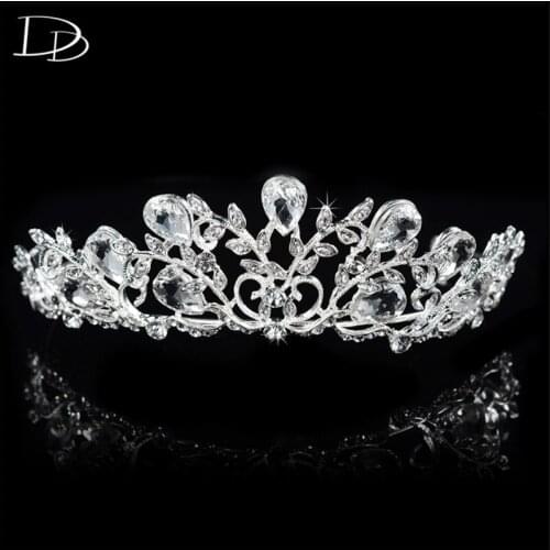DODO Vintage Queen Crown Austrian Crystal Hiar Jewelry White Gold Color Wedding Tiara Luxurious coroa de noiva diadema HF052