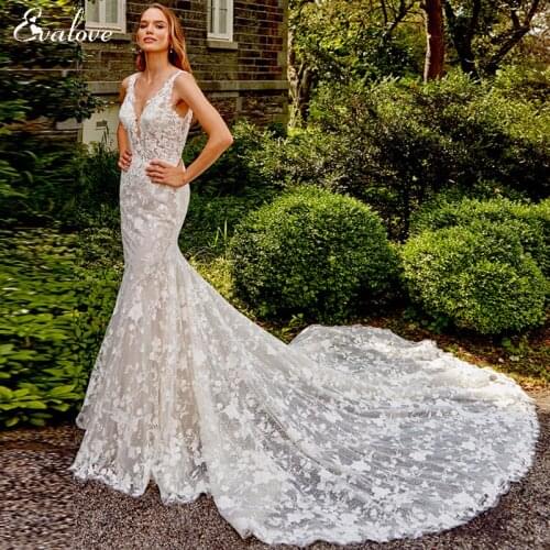 EVALMGER Mermaid Silhouette Wedding Dresses