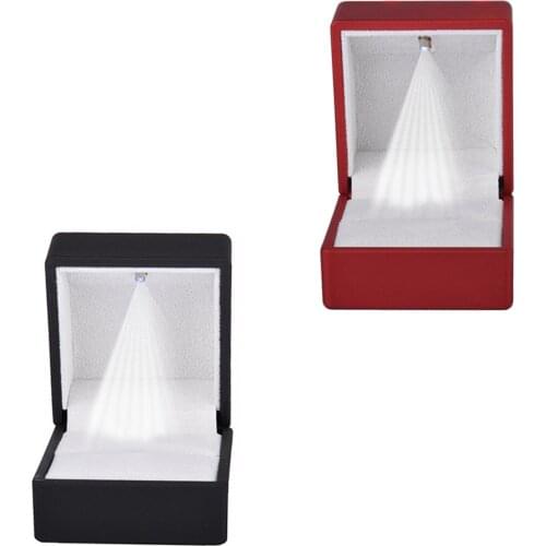 Kili Rings Display Box Storage Soft Velvet Tray Case Holder Stand Display Storage Box Show Jewelry Organiser LED Light Ring Box