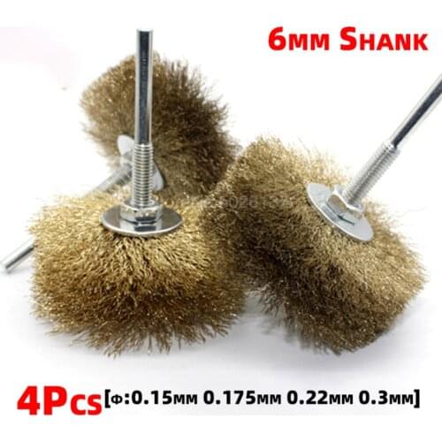 4Pc Steel Wire Wheel Brushes For Metal Rust Removal Polishing Brush Cutting Rotary Mini Drill Tool Soft Grinding Head Derusting