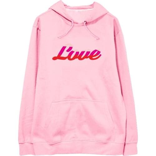 Kpop LOVE Cotton Hoody Suit Cap Hoodies Long Sleeve Fleece Thicken Autumn Winter Clothes Outwear
