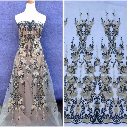 New fashion style hight quality Mixed colours metallic polyester embroidered on tulle mesh dress lace fabric 51'' width 1 yard