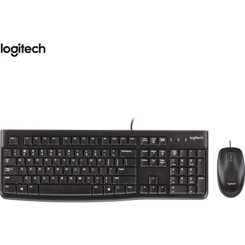 Logitech MK120 Wired Keyboard Mouse Combo Set Mute Keyboard Optical Mice Waterproof For Notebook Desktop Computer Laptop Office