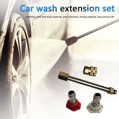 Car Washing Water Gun Extension Rod Wand Kit High Pressure Washer Spray Attachment Water Jet Snow Foam Lance Connector Nozzles
