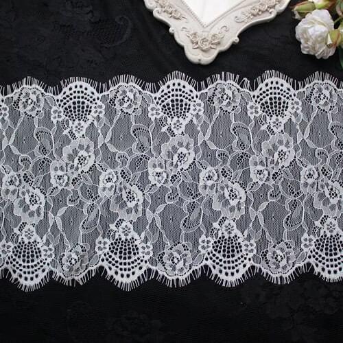 Wide 20cm exquisite new double eyelash lace fabric DIY wedding veil clothing accessories