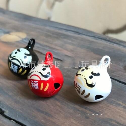 10pcs/set 18mm Cool Daruma Omamori brass bell pendant Charms DIY Material for keyring earrings