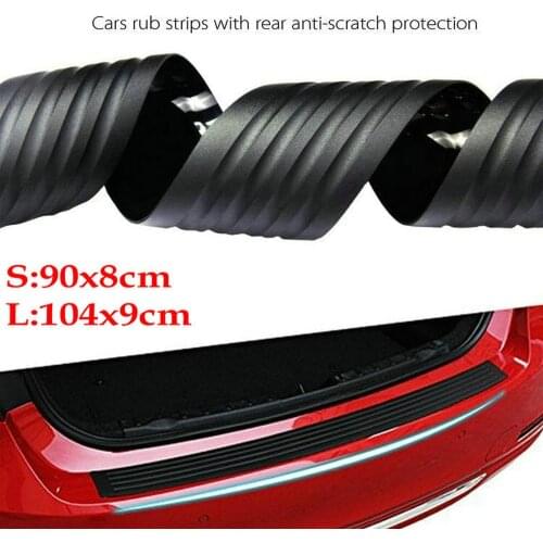 Black JDM Car Rear Bumper Rubber Pad Kit Guard Sill Plate Trunk Protector Prevent Left Scars Exterior Mouldings for Most Car