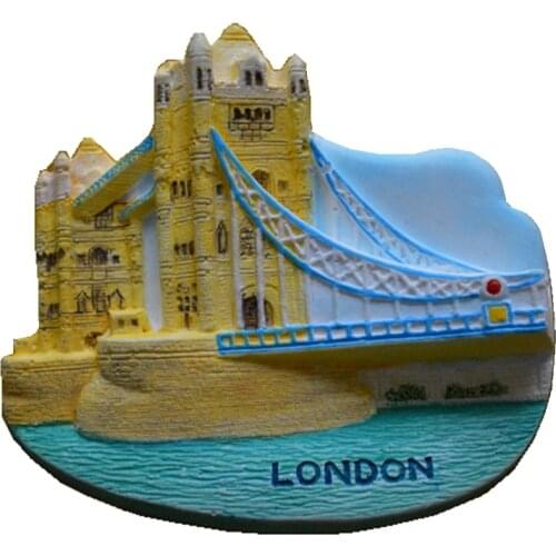Hand-Painted London Tower Bridge Aromatherapy Cold Porcelain 3D Fridge Magnets Travel Souvenirs Refrigerator Magnetic Sticker